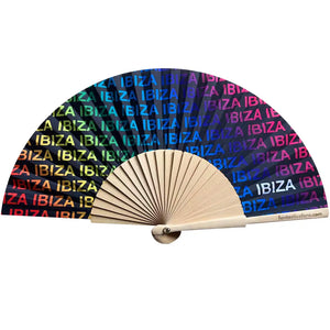 Ibiza Rainbow Print 23cm fan