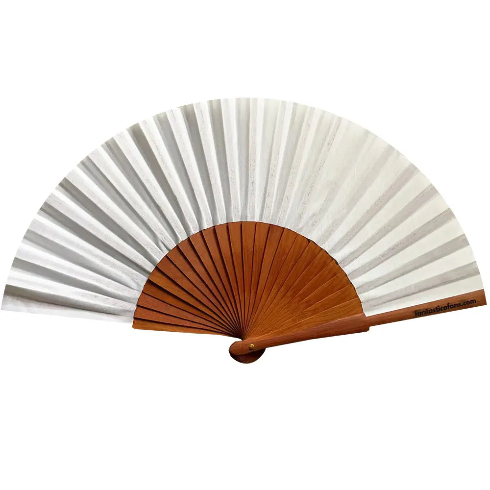Dark wood handle Plain 23cm fan