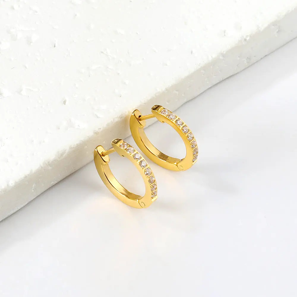 Mini Diamante Huggie Hoop Earrings Au La La