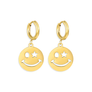 Aulala Wink Smiley Charm Earrings