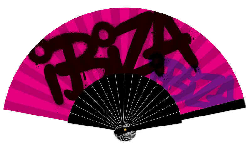 Ibiza Graffiti Pink 23cm fan