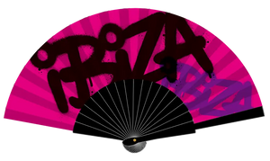 Ibiza Graffiti Pink 23cm fan