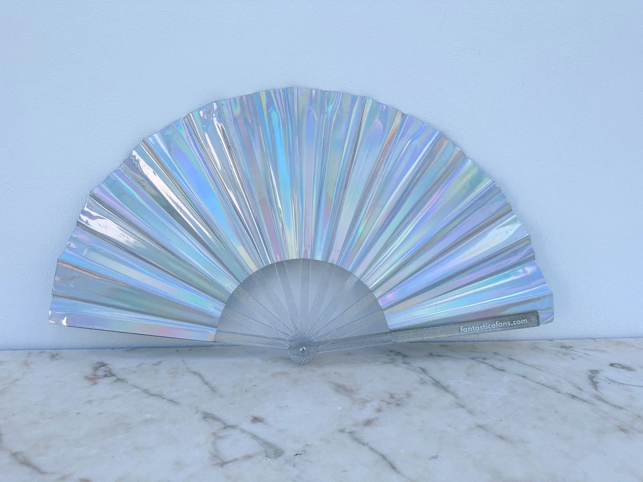 Holographic Crystal Silver Rainbow XL Fan Fantastico Fans