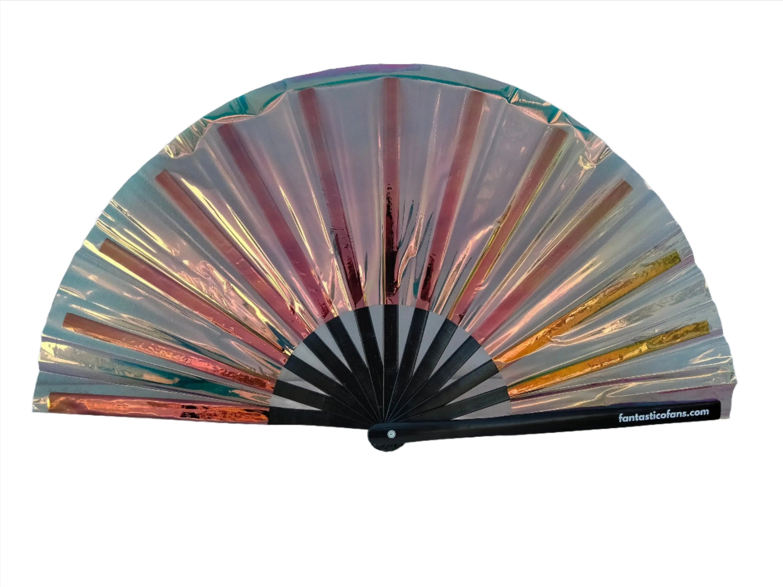Holographic shimmer XL Fan - metallic Peacock