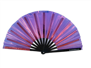 Holographic shimmer XL Fan - Purple metallic